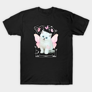 Cute y2k Aesthetic Cat Butterfly Fairy Cyber 2000s Graphic T-Shirt